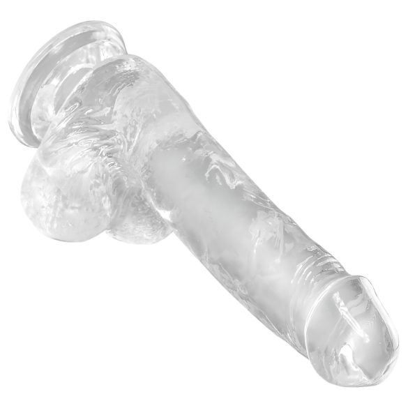 King Cock Clear 6 - přísavka, s varlaty, malý dildo (15 cm)