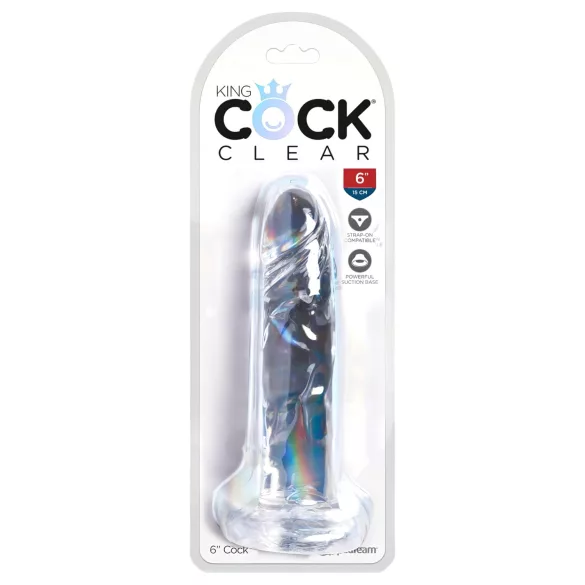 King Cock Clear 6 - dildo s přísavkou (17,8 cm)