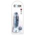 King Cock Clear 7 - přísavkový dildo s varlaty (18 cm)