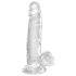 King Cock Clear 7 - přísavkový dildo s varlaty (18 cm)