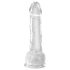 King Cock Clear 7 - přísavkový dildo s varlaty (18 cm)