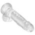 King Cock Clear 7 - přísavkový dildo s varlaty (18 cm)