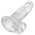 King Cock Clear 7 - přísavkový dildo s varlaty (18 cm)