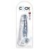 King Cock Clear 8 - Přísavkový dildo s varlaty (20 cm)