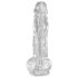 King Cock Clear 8 - Přísavkový dildo s varlaty (20 cm)