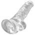 King Cock Clear 8 - Přísavkový dildo s varlaty (20 cm)