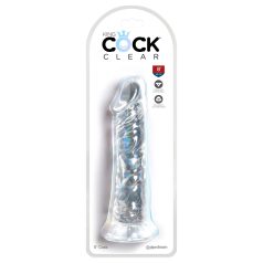 King Cock Clear 8 - přísavkový, velký dildo (20 cm)