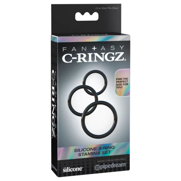 Fantasy C-Ringz - sada erekčních kroužků na penis - černá