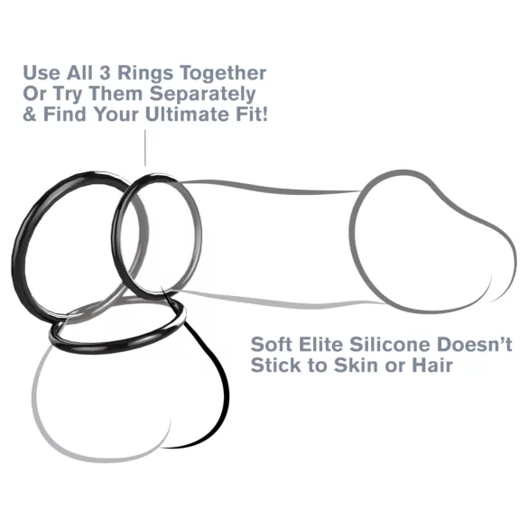 Fantasy C-Ringz - sada erekčních kroužků na penis - černá