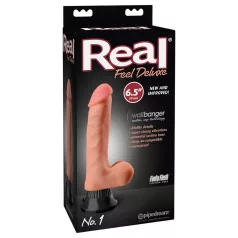   Real Feel Deluxe No.1 - realistický vibrátor s varlaty - naturální vzhled