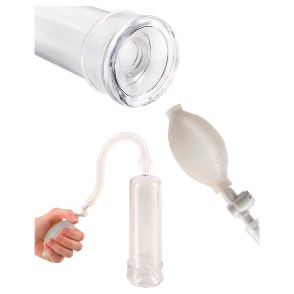 Pump Worx - vakuová pumpa na penis - začátečnická - průhledná