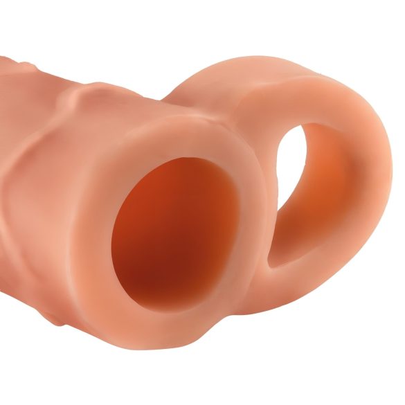 X-TENSION Perfect 2 - návlek na penis s erekčním kroužkem 19 cm - tělová barva