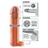 X-TENSION Perfect 2 - erekční návlek na penis s kroužkem (19 cm) - přírodní