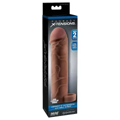   Pipedream X-TENSION Perfect 2 - erekční návlek na penis s jedním kroužkem - tmavě přírodní (19 cm)