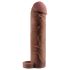 X-TENSION Perfect 2 - návlek na penis s kroužkem - 19 cm - tmavá tělová