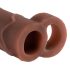 X-TENSION Perfect 2 - kroužkový návlek na penis (19 cm) - tmavá přírodní