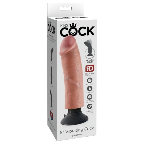 King Cock 8 - realistický ohebný vibrátor - 25 cm