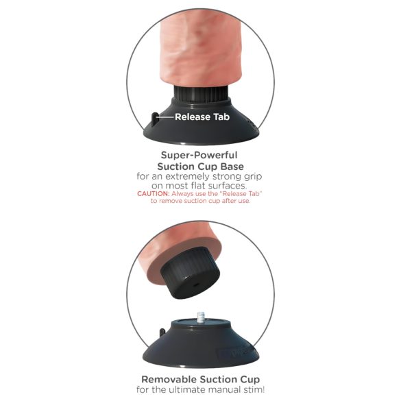 King Cock 8 - realistický ohebný vibrátor - 25 cm