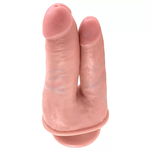 King Cock - realistické dvojité dildo - přírodní barva