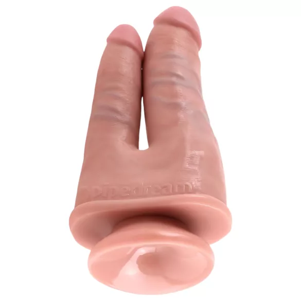 King Cock - realistické dvojité dildo - přírodní barva