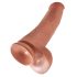 King Cock 15 - obří dildo (38 cm) - tmavá přírodní barva