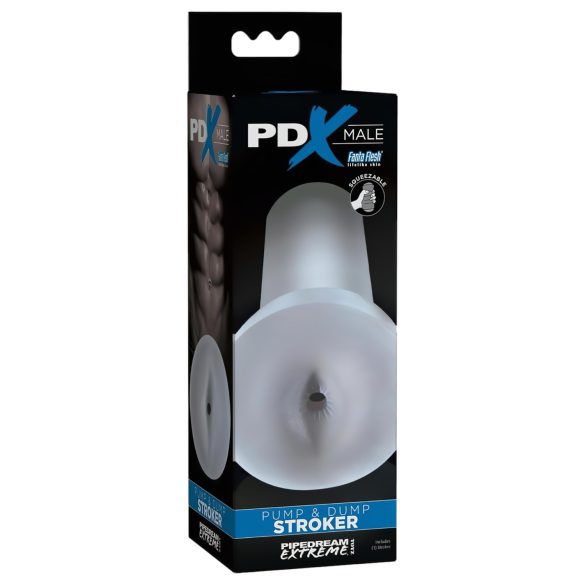 PDX Pump & Dump - realistický umělý zadek masturbátor (průhledný)