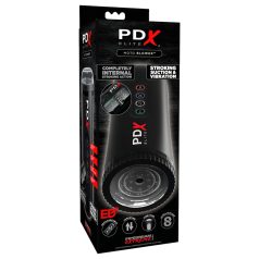 PDX - masturbátor s vakuovým sáním a vibrací - černý