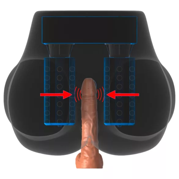 PDX Elite Milk Me Silly - vibrační torzo masturbátor (přírodní)