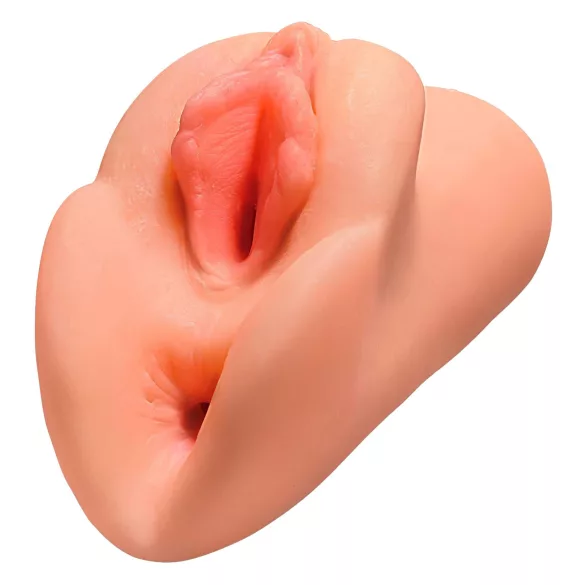 PDX - 2v1 realistický masturbátor - oboustranný silikon naturní barva