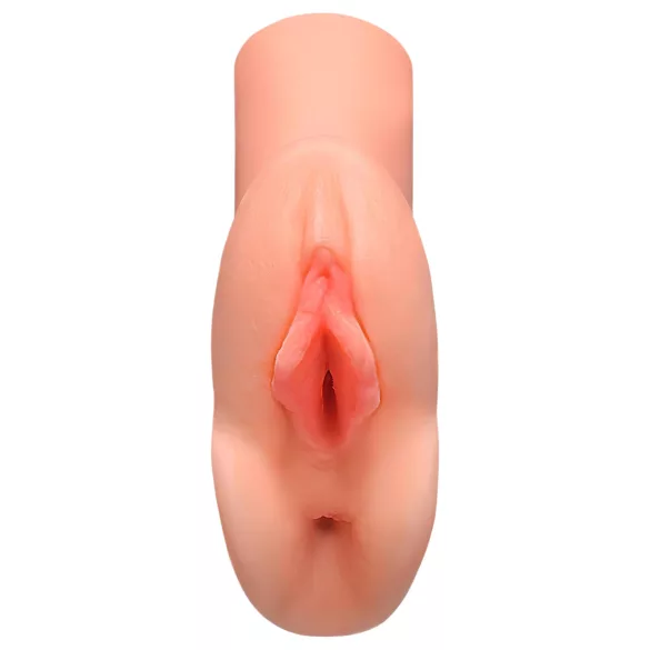 PDX - 2v1 realistický masturbátor - oboustranný silikon naturní barva
