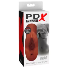 PDX - masturbátor 2v1 - realistický design - hnědá