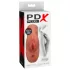 PDX - 2v1 realistický masturbátor - dvojitý otvor - tmavá tělová barva