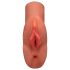 PDX Double Stroker - 2v1 realistický masturbátor (tmavá přírodní barva)