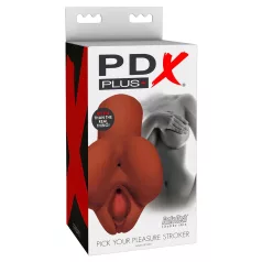  PDX Pick Your Pleasure - 2v1 realistický masturbátor (hnědý)