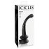 Icicles No. 87 - skleněné dildo s G+P bodem (černé)
