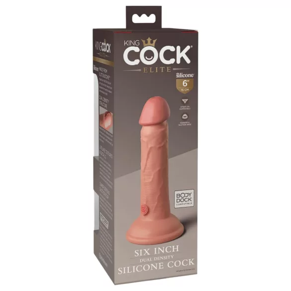 King Cock Elite 6 - realistické dildo s přísavkou 15 cm - tělová