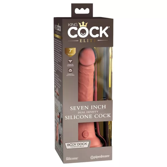 King Cock Elite - realistické dildo s přísavkou - 18 cm - tělová barva