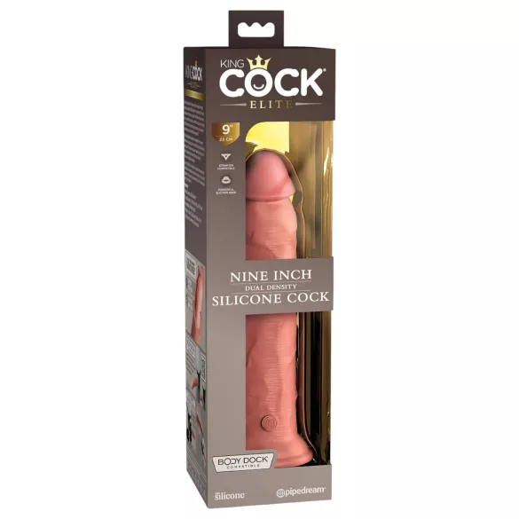 King Cock Elite 9 - realistický dildo s přísavkou - 23 cm - tělová barva