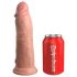 King Cock Elite 8 - přísavkový vibrátor (20 cm) - přírodní