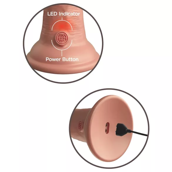 King Cock Elite 8 - realistický vibrátor s přísavkou - 20 cm - tělová