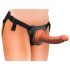 Královský Cock Elite Comfy - připínací dildo s postrojem (tmavá přírodní)