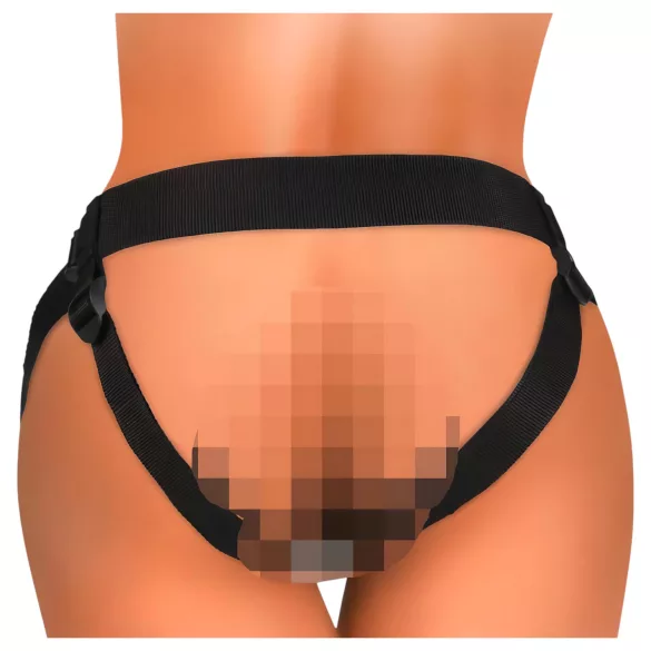 King Cock Elite Comfy - připínací dildo s postrojem - tmavý odstín natur