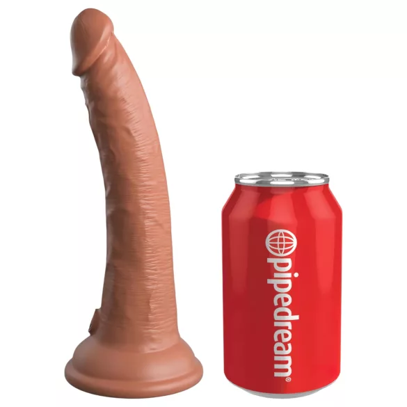King Cock Elite Comfy - připínací dildo s postrojem - tmavý odstín natur