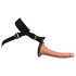 Královský Cock Elite Comfy - připínací dildo s postrojem (tmavá přírodní)