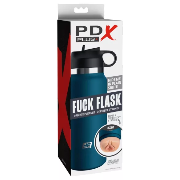Fuck Flask Private Pleaser - umělá vagína v lahvi - modrá/naturální