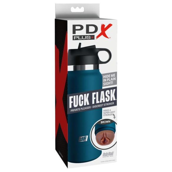 Fuck Flask Private Pleaser - umělá vagína v lahvi - modro-hnědá