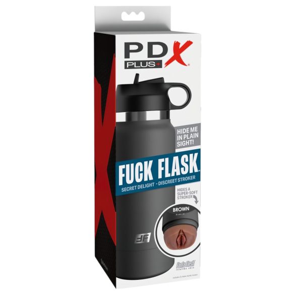 Fuck Flask Tajemné Potěšení - umělá vagína v láhvi (černá-hnědá)