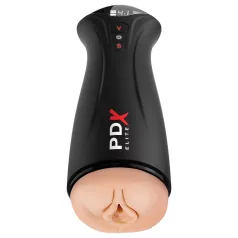   PDX Elite - masturbátor s vakuovým sáním a vibracemi - černý