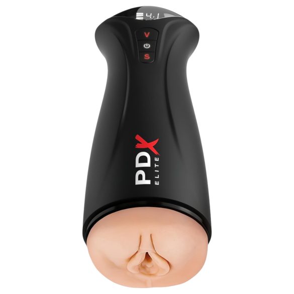 PDX Elite - sání, vibrační masturbátor (černý)