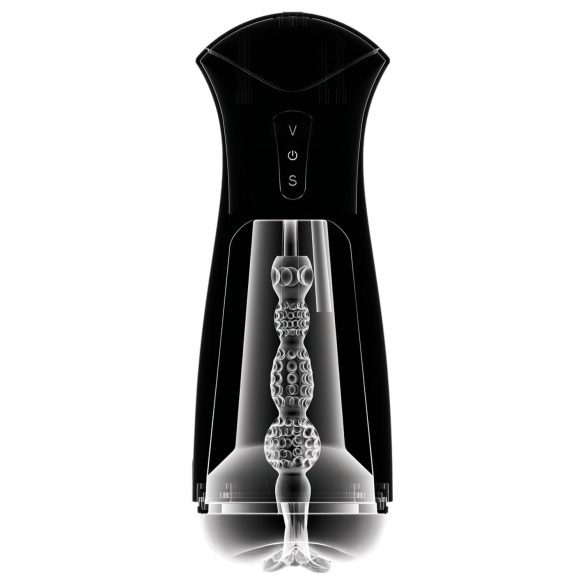 PDX Elite - masturbátor s vakuovým sáním a vibracemi - černý